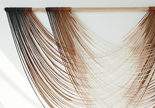 Jakalin Macrame Wall Hanging Large Ombre Dip-Dyed Fiber Art 59" Wx35 L - Image 6