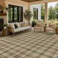 JTJ Easy Jute 8x10 Outdoor Rug, Sage Green Farmhouse Plaid, Washable by JTJ