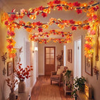 Bucherry 32 Pcs Fall Maple Leaves Garland 9.8ft Autumn Porch Door Ceiling - Image 6