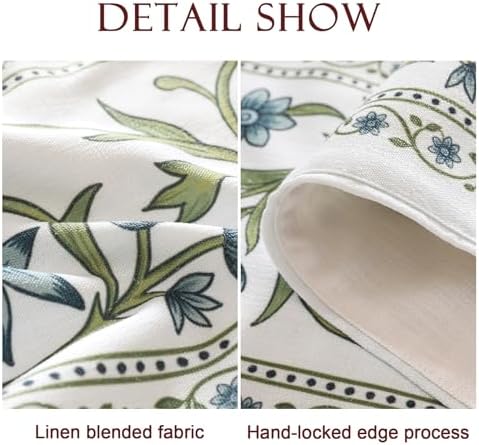 ISAENNE Designer French Linen Extra Long Table Runner,118"x12"-Mosella E - Image 4