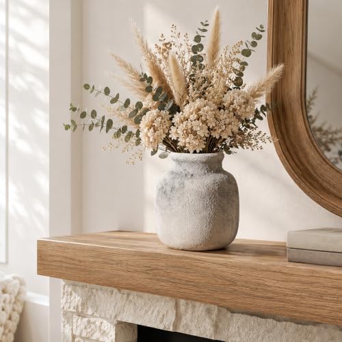 Rustic Ceramic Vase for Home Decor, 6.4 Inch Small Farmhouse Flower Vase - Image 7