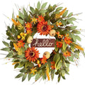 Qingbei Rina Fall Wreaths for Front Door Outside with Sunflower, 22 Inch by QingbeiRina
