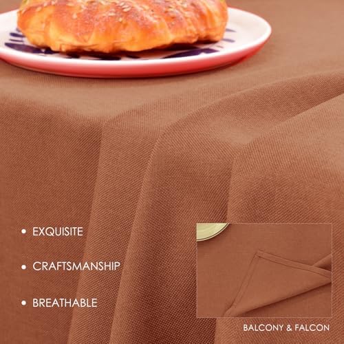 BALCONY & FALCON Rectangle Table Cloth Waterproof Cinnamon 55"x95" - Image 3