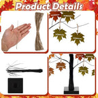 Briwooody 24” Thanksgiving Tree with I am Thankful for Leaves Kit Seasonal Holiday Decoration with Writing Pen Hemp Rope DIY Fall Decorations for Autumn Desktop Thanksgiving Party Gift - Image 3