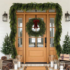 N&T NIETING 9FT Christmas Norfolk Pine Garland Real Touch Pine Artificial Garlands Faux Greenery Garland Winter Christmas Garland for Table Mantle Fireplace Indoor Outdoor Xmas Decorations (6 Pcs) by NTNIETING