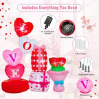 Valentine Inflatables Outdoor Decorations 6 FT Valentine's Day Inflatable Love Gift Box Bouquet Blow Up Decor with LED Lights for Yard,Lawn,Garden Romantic Gifts - Image 3