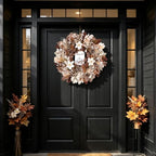 24 Inch Fall Wreath Magnolia Pinecones Farmhouse for Front Door - Image 7