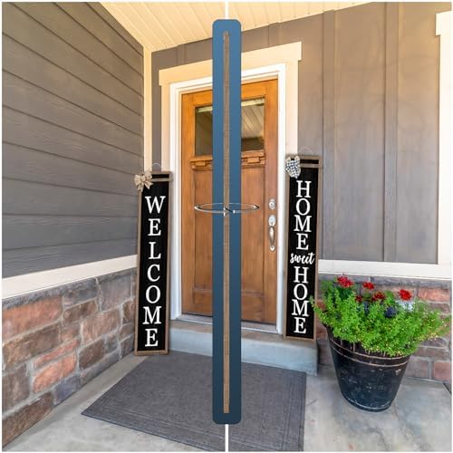 Surfapans Outdoor Welcome Sign for Front Porch 2 Sided 45"X9" Wood Black - Image 4
