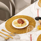 15" Gold Rhinestone Round Placemats Set of 4 - Image 4