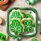 Domensi 200 Pcs St Patrick's Day Paper Plates and Napkins Includes 8.54'' Shamrock Plaid Dinner Plates and Disposable Napkins for St Patrick's Day Party Disposable Dinnerware Tableware Set - Image 6