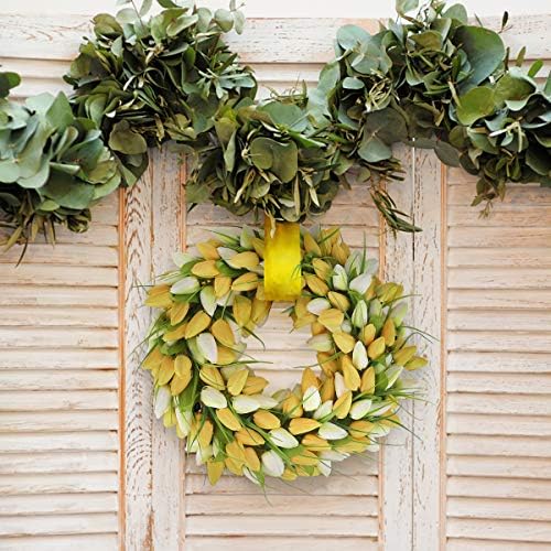 BOMAROLAN Tulip Wreath 20 Inch for Front Door Summer Fall Large Wreaths Springtime All Year Around for Outdoor Door Indoor Wall Or Window Décor Festival Decoration - Image 3