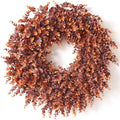 24" Lifelike Touch Fake Fall Eucalyptus Wreath for Front Door (Dark Orange) by YXZZWL