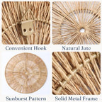CHI AN HOME Wicker 23 Inch Jute Wall Decor Baskets, Set of 6 Extra Large Woven Jute Wall Plates, 23",21",15",13",12,10", Decorative Baskets for Wall Arts, Wall Hanging for Bedroom, Living Room, Office - Image 2