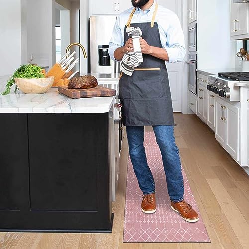 St Patricks Day Spring Kitchen Rugs and Mats Set of 2,Lucky Shamrocks Clovers Eucalyptus Leaves Buffalo Plaid Farmhouse Non Slip Washable Floor Sink Mats Decorations for Home Kitchen 18"x48"+18"x30" - Image 5