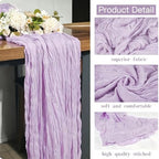 16 Pack Purple Lavender Cheesecloth Table Runner 35x120 Inch Boho Rustic Gauze Table Runners, 10Ft Long Sheer Purple Lavender Cheese Cloth Table Runners for Wedding Bridal Shower Party Table Decor - Image 4
