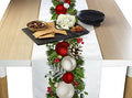 Christmas Table Runners | Garland Table Runner | Winter Decorations for Home | Festive Holiday Table Decor | Kitchen Dining Table Runner | Made in The USA | 14" x 108" Long by FabricTextileProductsInc