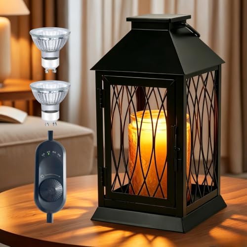 Candle Warmer Lamp with Timer, Farmhouse Rustic Lantern by Aaffkaacandlewarmerlamp