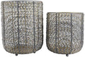 Northlight Twisted Iron Pillar Candle Holders 10.25" Gray Gold Finish Set 2 by Northlight