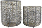 Northlight Twisted Iron Pillar Candle Holders 10.25" Gray Gold Finish Set 2 - Image 2