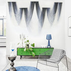 IOWER Macrame Wall Hanging Dip Dyed Blue Fiber Art Tapestry Boho Wall Decor - Image 3