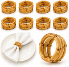 8 Pack Natural Bamboo Napkin Rings, Napkin Holders for Wedding Table Decor by HavefunwithZimttydogtoys