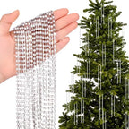 Junkin 100 Pcs 12.6'' Rhinestone Crystal Christmas Ornaments, Silver by Junkin