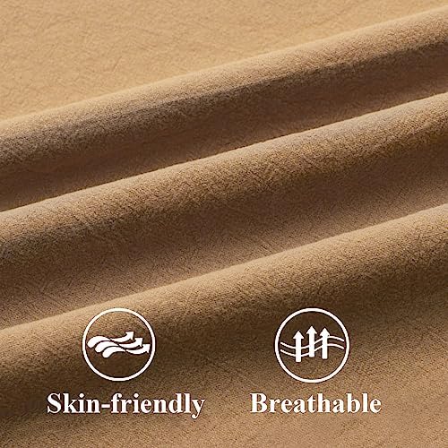 ZWJD Pillow Covers 22x22 Set of 2 Khaki Throw Pillow Covers with Fringe Chic Cotton Decorative Pillows Square Cushion Covers for Sofa Couch Bed Living Room Farmhouse Boho Decor - Image 4