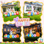 7FT Easter Bunny Inflatable with Happy Easter Sign, LED Yard Decor - Image 2