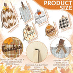 Moucuny Set of 6 Outdoor Fall Decoration for Home Porch, Pumpkin Signs - Image 3