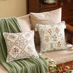 ISAENNE Vintage Linen Throw Pillow Cover,Set of 2,18"x18"-Serenity A - Image 7