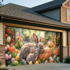 6x13 FT Easter Bunny Garage Door Banner - Colorful Egg Floral Backdrop, Large Indoor Garage Door Cover,Holiday Decoration for Home,Yard,Party - Image 4