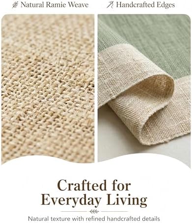 Table Runner, 13.8" × 72", 100% Natural Ramie, Handwoven - Image 5