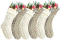 18" Khaki and Ivory Knit Christmas Stockings,6 Pack by Kunyida