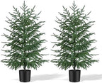 Grooy 2 Pack 3FT Artificial Norfolk Pine Tree with Pot by FEELTHENEWWORLD