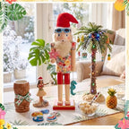 Blosssound 15" Christmas Hawaii Nutcracker Decor Wooden Hawaii Starfish - Image 5