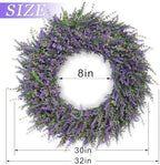 32" Large Artificial Eucalyptus and Lavender Wreath for Front Door(Purple) - Image 6