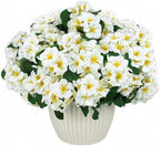 Hananona 12 Pcs Artificial Geranium Flowers for Outdoors Geranium Silk Flowers Outdoor UV Resistant Garden Plants Faux Flowers for Home Kitchen Table Centerpieces Decor (12, Snow White) - Image 7