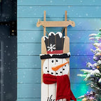 Glitzhome 42 Inch Wooden Snowman Welcome Wall Sign for Front Door Porch Farmhouse Christmas Snowman Wall Hanging Sign Primitive Porch Sign for Christmas Festivals - Image 5