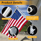 Adjustable Flag Straightener Rod and Detangler Kit with Strong Non-Slip Clips, for 0.7-1.1 Inch Diameter Flagpole, Stopping Flag Tangling Around Pole in Windy Conditions（2 Pack, Silvery） - Image 6