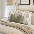 YCOLL Vintage Floral Print Pillow Covers 22x22 Set of 2 Patterned Accent Decorative Cushion Covers Modern Farmhouse Throw Pillow Covers for Sofa Couch Chair Bed Living Room Home Decor, Dusty Blue - Image 5