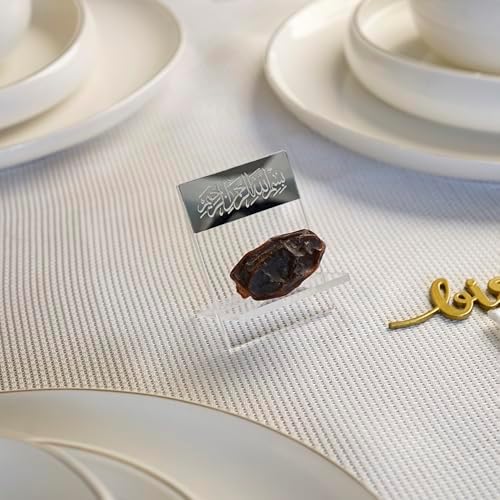 Ramadan Date Holder, Bismillah Islamic Calligraphy, Iftar Party, Ramadan Table Decoration, Eid Mubarak Gift (6 Pcs, Modern Design, Silver) - Image 6
