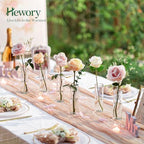 Hewory Cylinder Glass Bud Vases: Set of 12 Small Clear Skinny Single Flower Vase for Centerpieces - Minimalist Bulk Vases for Wedding Birthday Bridal Shower Party Events Table Decor, 5.91"(H)×1.8"(D) - Image 5
