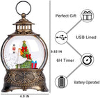 Christmas Snow Globe Lantern – Clara & Prince LED Music Water Globe, Swirling Glitter, Auto Timer – Vintage Lighted Tabletop Decor & Gift - Image 2