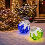 2 Pcs Outdoor Christmas Ornaments, Lighted Pop-Up Holiday Ball Decoration with 160 LED Lights, 8 Light Functions, Lighted Collapsible Christmas Outdoor Decorations for Yard, Patio, Home - Image 6