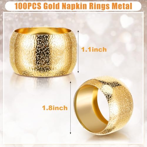 Lallisa 36 Pcs Gold Napkin Rings Bulk Metal Classic Brass Napkin Ring Holders Elegant Farmhouse Cloth Table Decorations for Tea Wedding Anniversary Birthday Dinners Party Supplies - Image 2