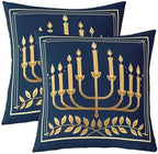 Erosebridal Hanukkah Throw Pillow Covers 24X24 Set of 2 for Couch Bed Sofa Decor, Festival Holiday Theme Pillow Covers, Spiritual Gifts for Mom Sister Friends Decorative Cushion Cases by Erosebridal