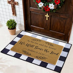 2 Pcs Christian Door Mats, As for Me and My House We Will Serve the Lord Non Slip Coir Mat with Buffalo Plaid Layered Rug, Bible Verse Layering Doormats for Indoor Outdoor Porch Entry Decor by Unknown
