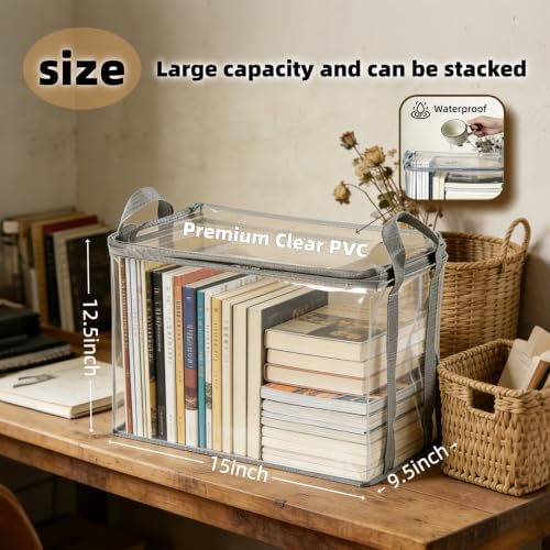 4 Pack Clear Comic Book Storage Containers, Gray - Image 2