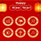 2 Pack Solar Chinese Fortune Lanterns with LED Lights - Red Outdoor Hanging Decor for Garden, Patio, Yard, Lawn & Tabletop, Festive Decoration for New Year, Spring Festival, Wedding, Party - Image 6