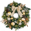 DecorbyHannah 24" Prelit Christmas Wreath for Front Door with Light (Gold) by DecorbyHannah